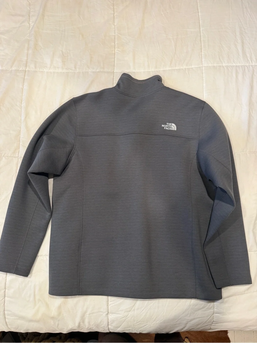 The North Face Men's Dark Gray Lightweight Jacket with Red Zip Accent